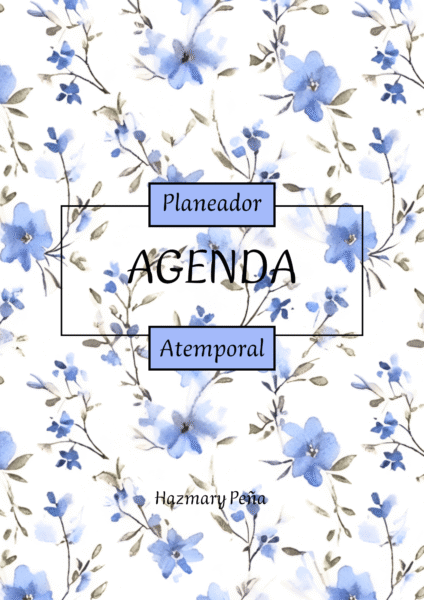 Planeador Mensual Floral azul