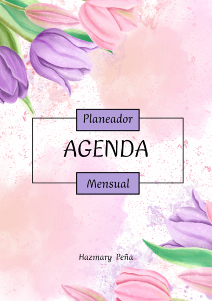 Planeador Mensual Floral Rosado