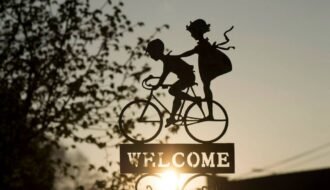 sign, bicycle, decoration, bike, children, welcome, brown welcome, brown bike, welcome, welcome, welcome, welcome, welcome
