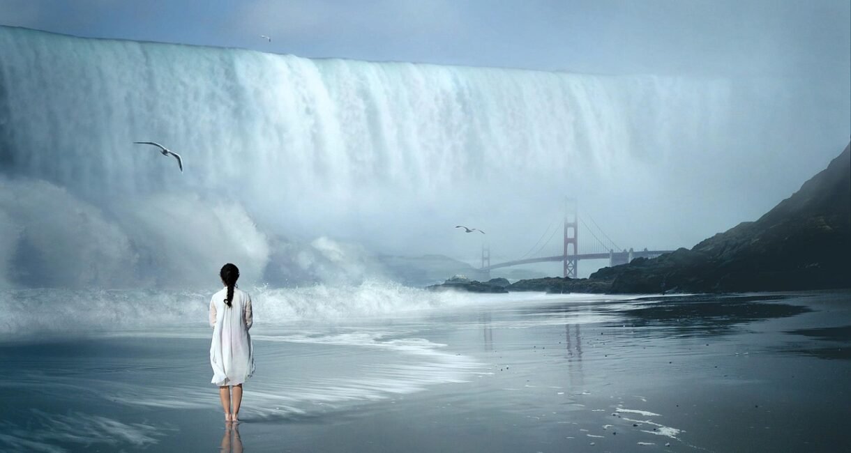 waterfall, wave, fantastic, woman, nature, water, landscape, tearing, scary, threatening, atmospheric, danger, force of nature, flooding, catastrophe, flood, wet, spray, waterfall, waterfall, danger, flood, flood, flood, flood, flood